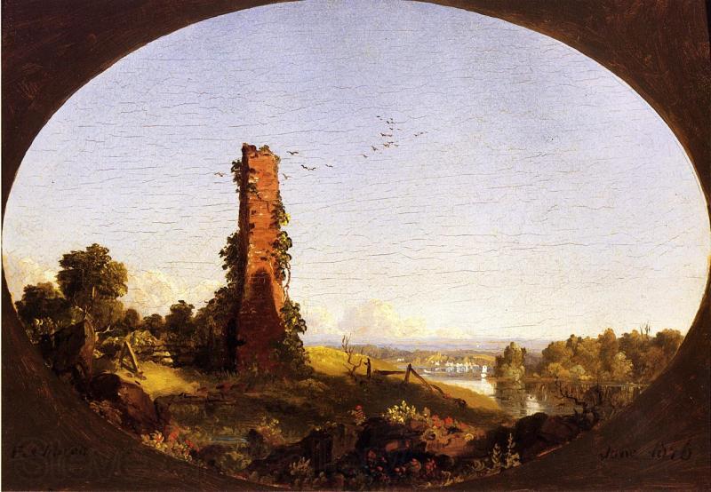 Frederic Edwin Church New England Landscape with Ruined Chimney Spain oil painting art